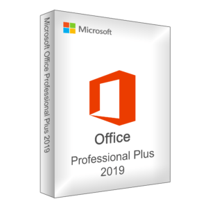 Microsoft Office Professional Plus 2019 Verpackung oder Produktbox.