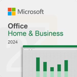 Produktbild Microsoft Office 2024 Home & Business Box-Design mit Excel-Diagramm